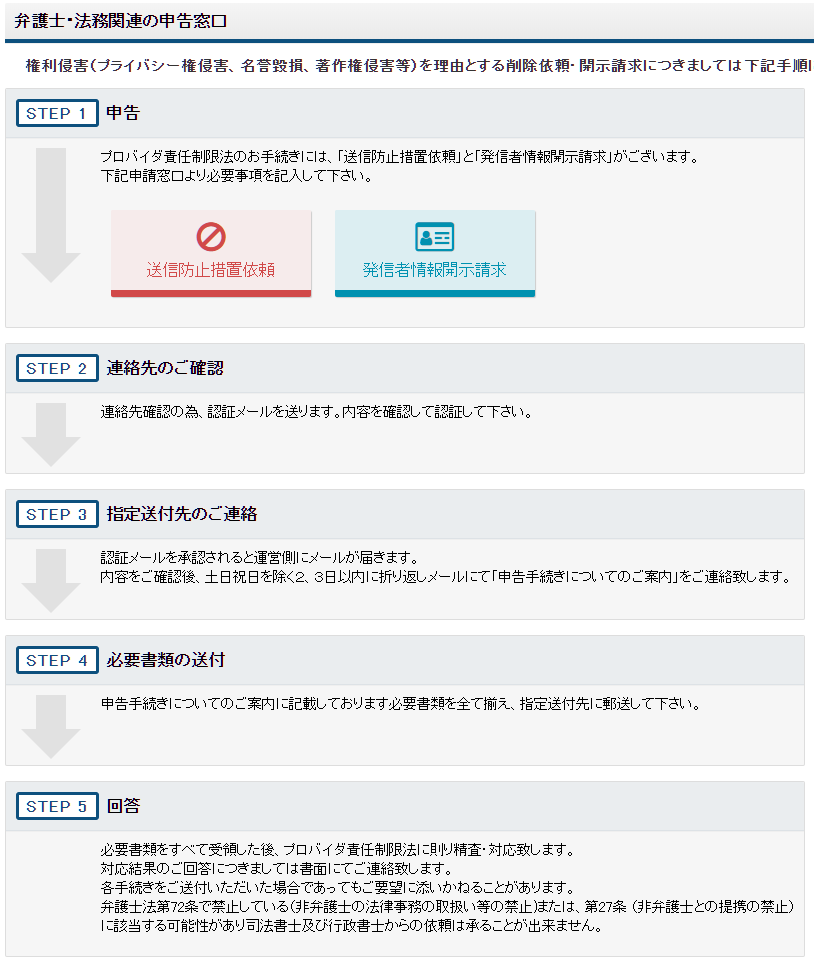 爆サイの弁護士用フォーム